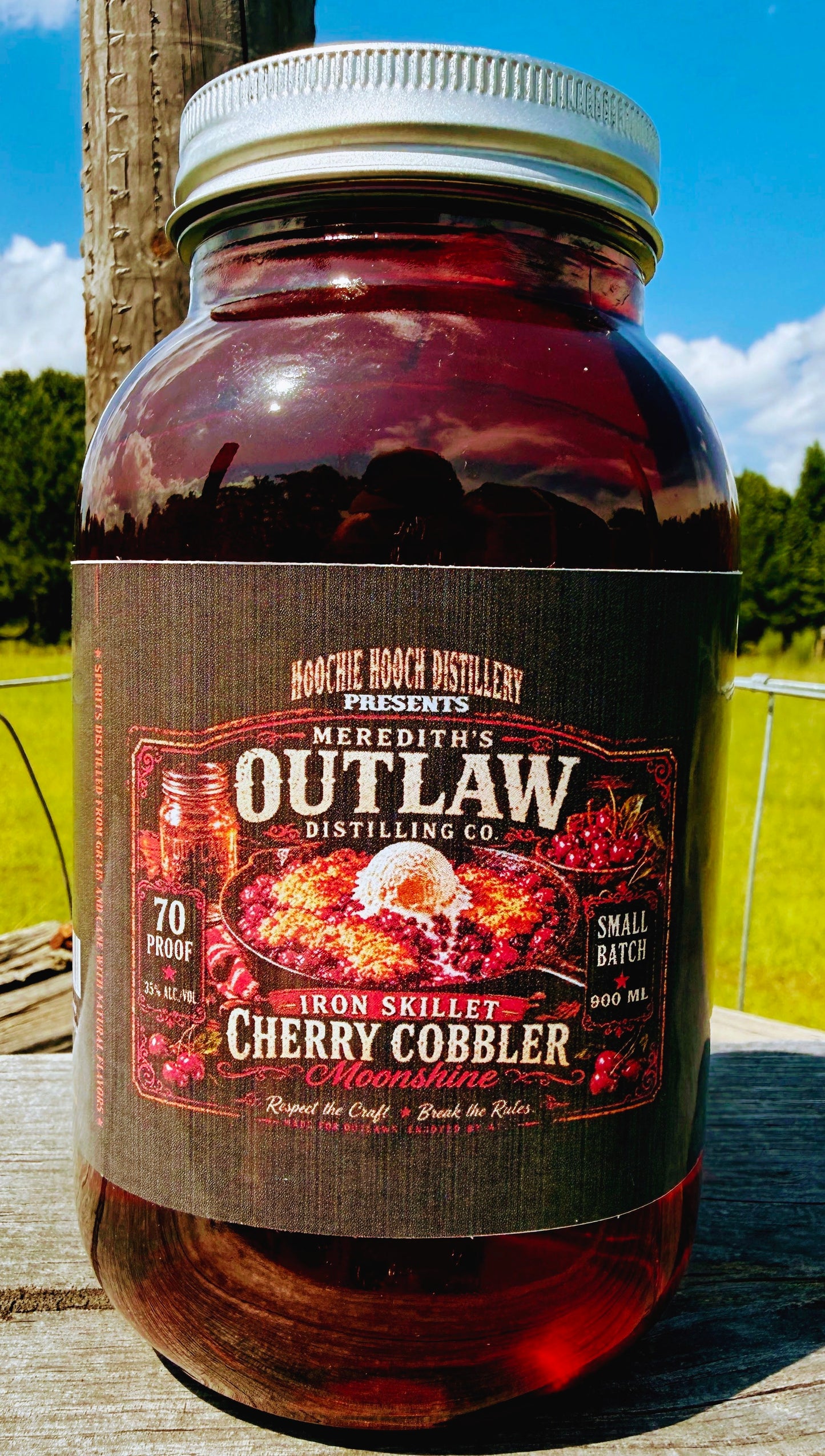 Iron Skillet Cherry Cobbler Moonshine