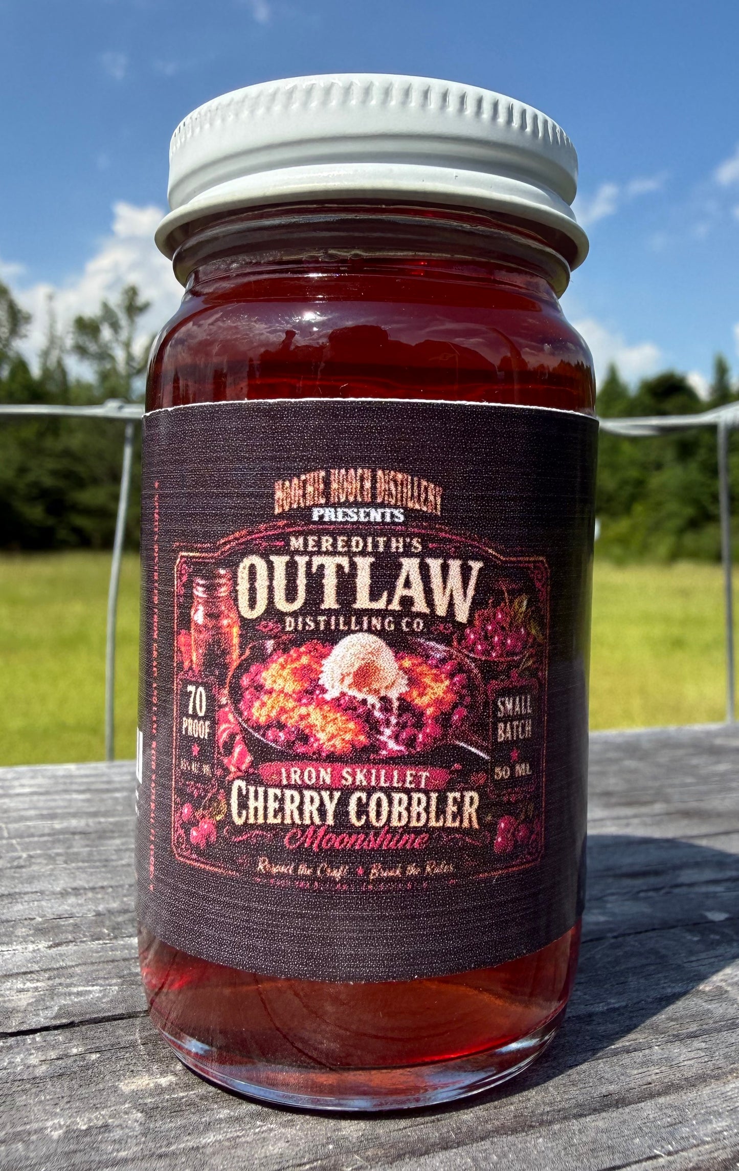 Iron Skillet Cherry Cobbler Moonshine